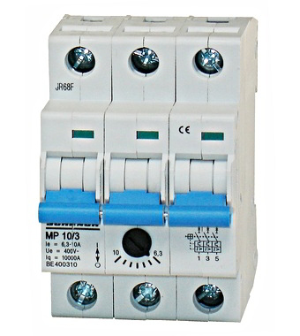 Motorskyddsbrytare 3-pol 6.3-10A BE400310--