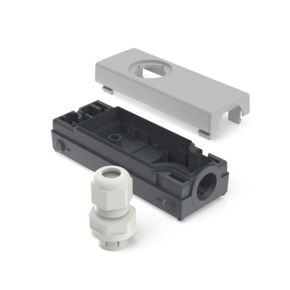 E-BOX MODULAR 1 hål 22mm. M16 i sidan ljusgrå 250V