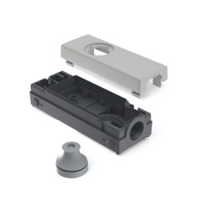 E-BOX MODULAR 1 hål 22mm. M20 i botten ljusgrå 35V